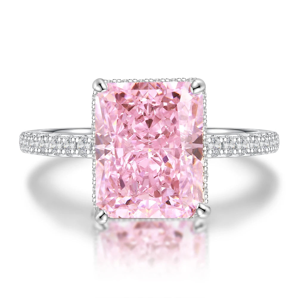Sterling Silver Created Moissanite Gemstone Birthstone Wedding Engagement Ring Fine Jewelry