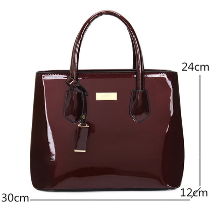 Women Handbags High Quality Patent Leather Women's Bag Fashion Shoulder bag Luxury Tote bag+card package Designer Messenger Bags