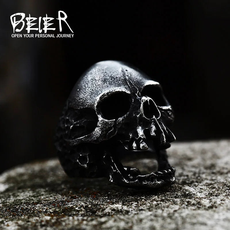 Stainless Steel Ring New Style High Quality Skull Punk Biker Ring For Men Fashion Jewelry