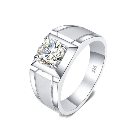 2 Carat Moissanite Rings For Men 925 Sterling Silver White Gold plated Engagement Wedding Mens Jewellery 2024 Trend Gift Female