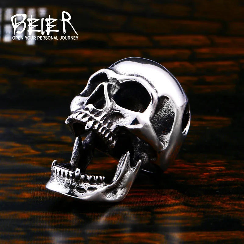 Men's silver punk skull pendant collection