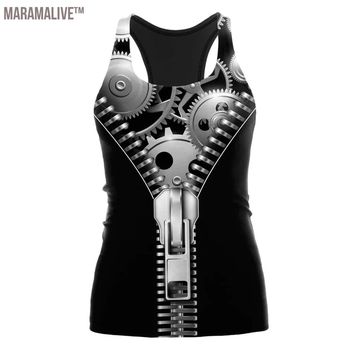 HOT Ouija Black Tank Tops Gothic Skeleton Printed Vest Fashion Shirt Summer Sexy Slim Vest Sleeveless Streetwear