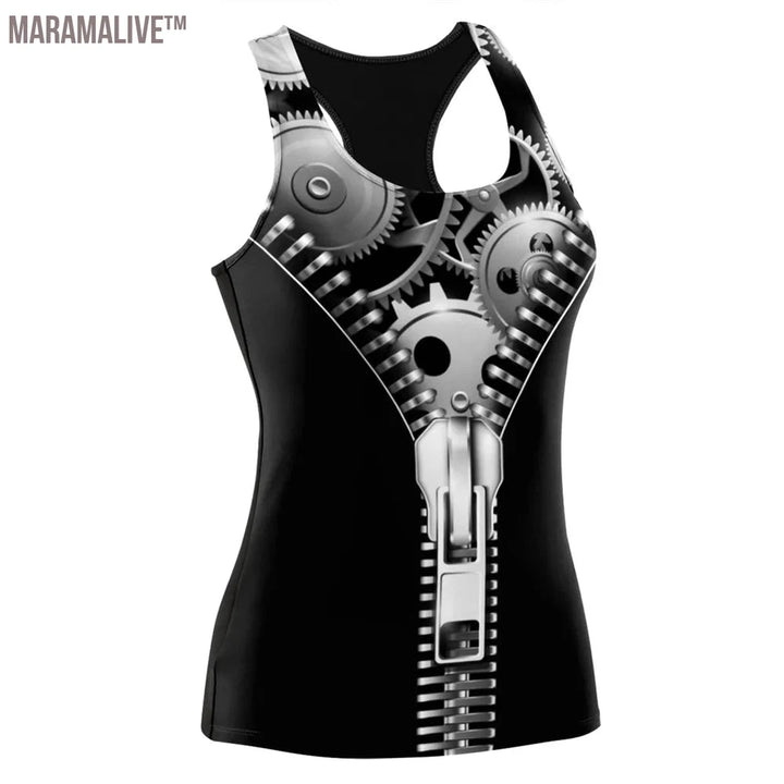 HOT Ouija Black Tank Tops Gothic Skeleton Printed Vest Fashion Shirt Summer Sexy Slim Vest Sleeveless Streetwear