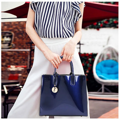 Luxury Women Patent Leather Handbags Lady Shoulder Crossbody Bag Female Large Capacity Messenger Bags Sac A Main Casual Totes