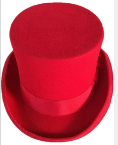 "Victorian steampunk top hat, antique Red Felt"