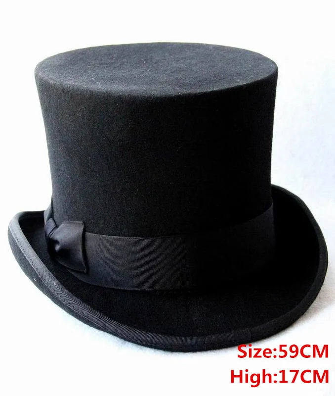 "Victorian steampunk top hat, antique Black Felt with size"