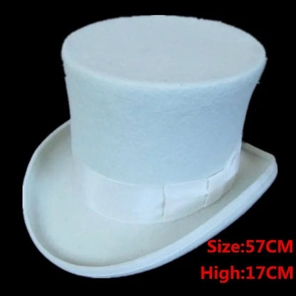 48085419131154"Victorian steampunk top hat, antique White Felt with size"