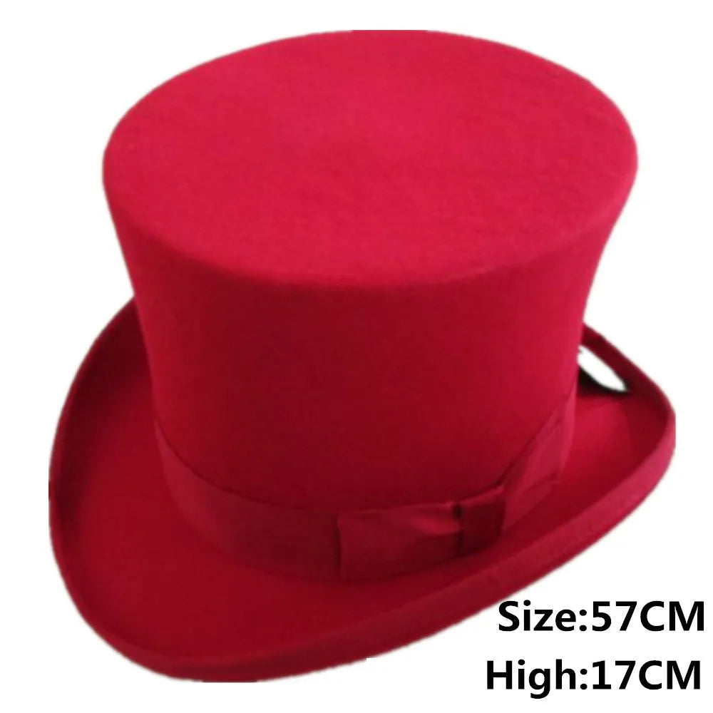 "Victorian steampunk top hat, antique Red Felt with size"
