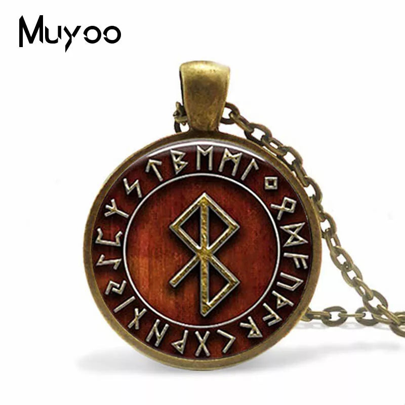 Vintage Norse Rune Symbol Pendant Necklace