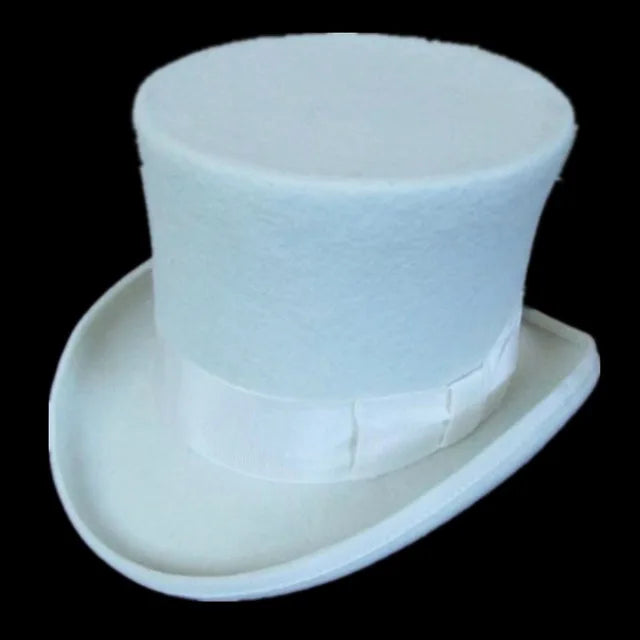 "Victorian steampunk top hat, antique White Felt"