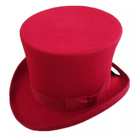 "Victorian steampunk top hat, antique Red Felt"