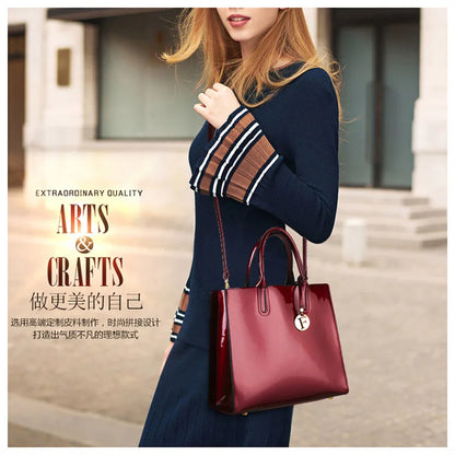 Luxury Women Patent Leather Handbags Lady Shoulder Crossbody Bag Female Large Capacity Messenger Bags Sac A Main Casual Totes