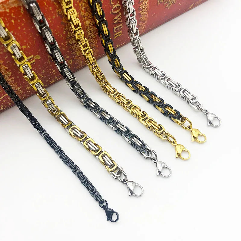 Men's silver stainless steel chain necklace.