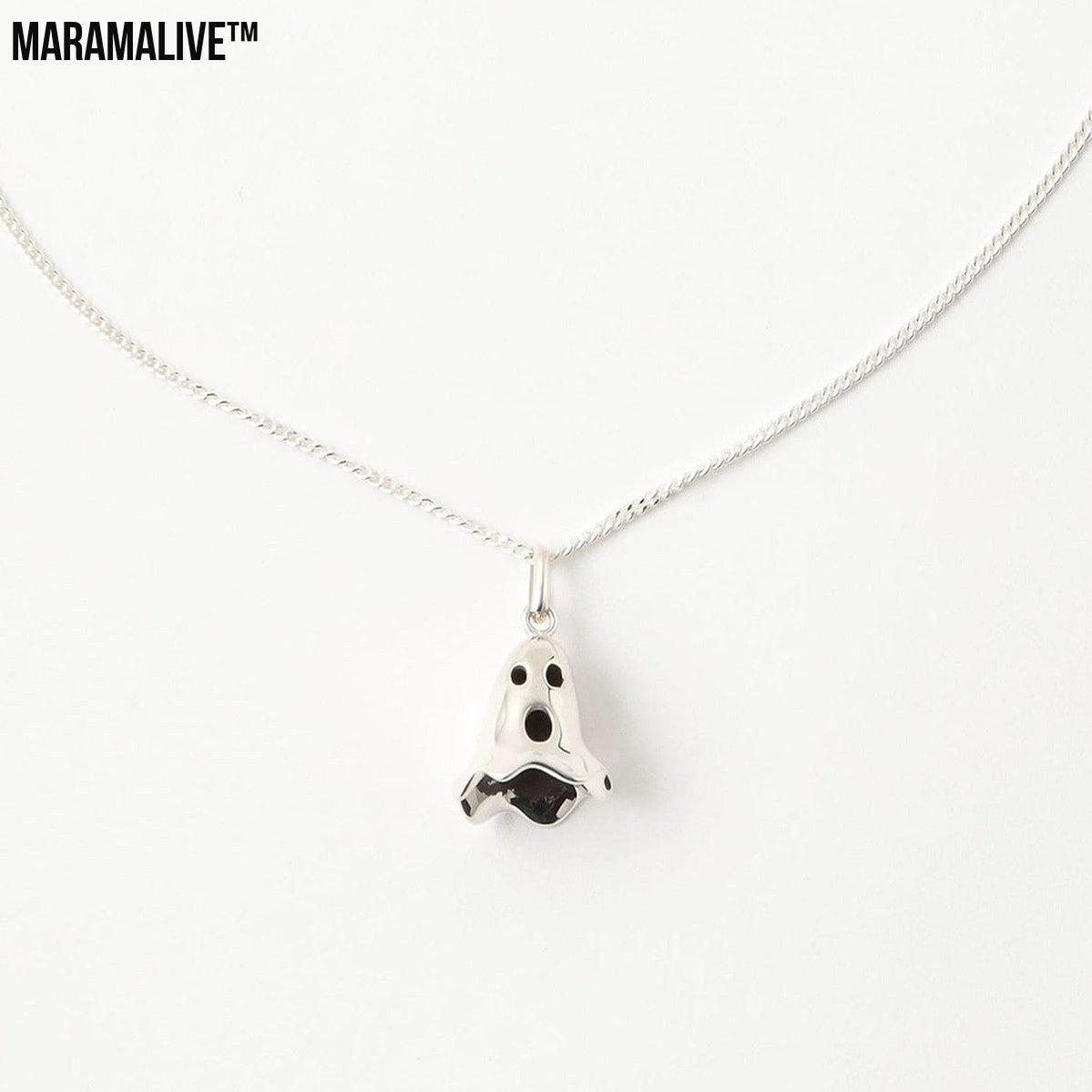 Halloween Cartoon Ghost Pendant Necklace