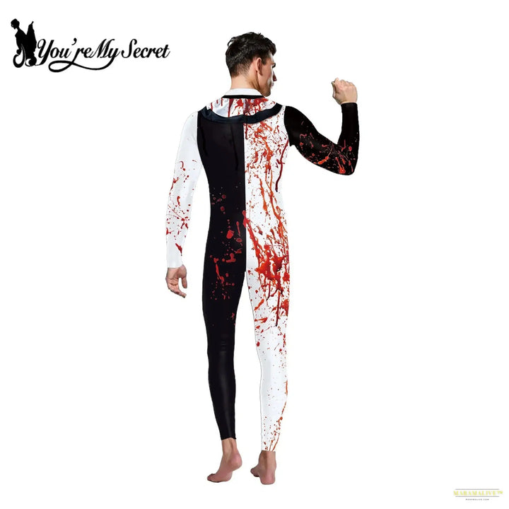 Halloween Clown Movie Scary Terrifier 3 Costume Ghost Costume Onesie 3D Spandex Adult Unisex Jumpsuit Bodysuit