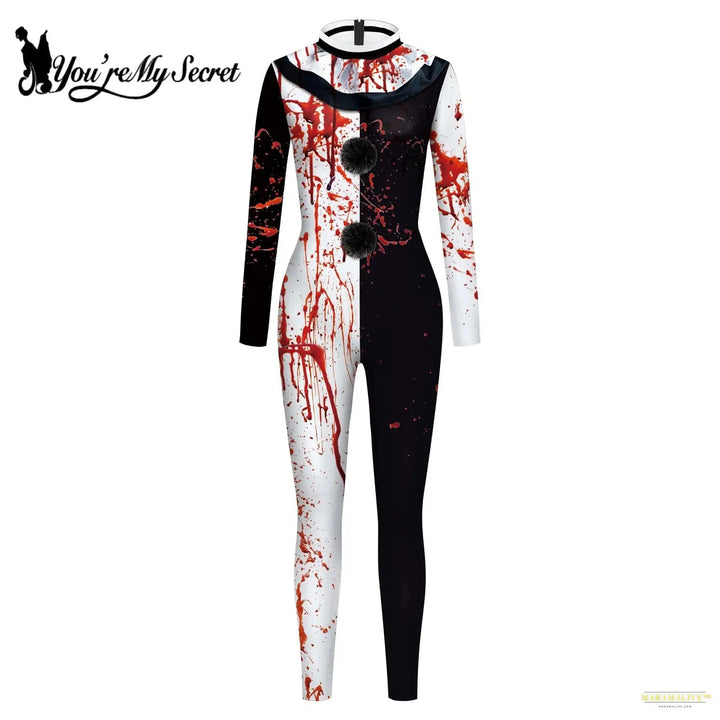 Halloween Clown Movie Scary Terrifier 3 Costume Ghost Costume Onesie 3D Spandex Adult Unisex Jumpsuit Bodysuit