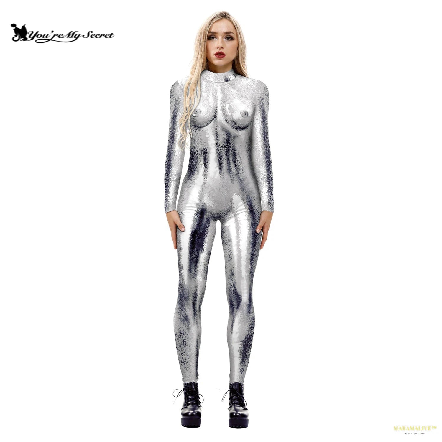 Halloween Cosplay Costumes Animal 3D Digital Printing Long Sleeve Jumpsuits Women Slim SkinnyStretch Bodysuit