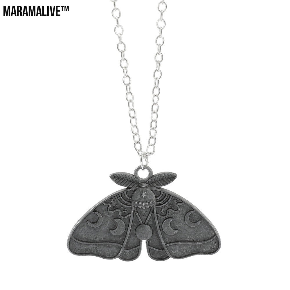 Halloween Dark Butterfly Skull Necklace