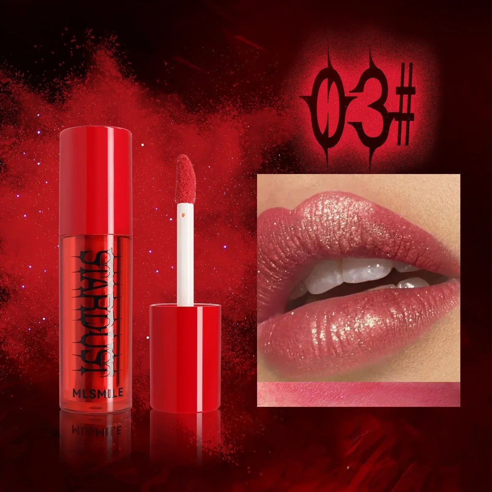 Halloween Gothic Mystery Lipstick: Matte Velvet Black & Dark Red Shimmer Lip Tint Non-Stick Cup Lasting Makeup