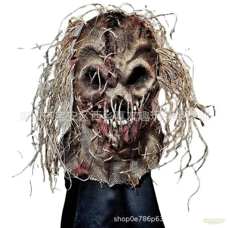 Halloween Mask Scarecrow Mask Horror Creative Costume Headgear Headwear for Halloween Masquerade Party Cosplay Scary Props