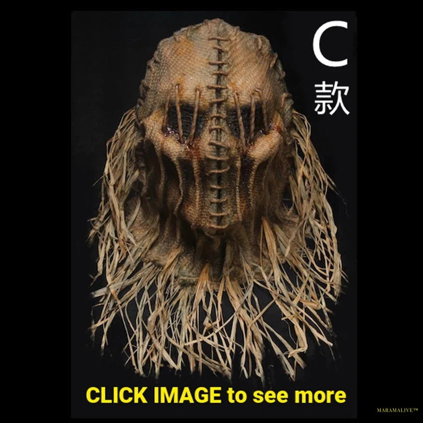 Halloween Mask Scarecrow Mask Horror Creative Costume Headgear Headwear for Halloween Masquerade Party Cosplay Scary Props