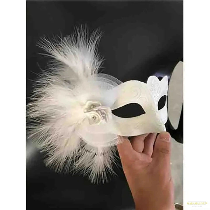 Halloween Masquerade Mask Princess Feather Lace Flowers Fun Mask Nightclub Festival Rave Party For Men Women