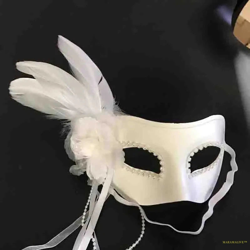 Halloween Masquerade Mask Princess Feather Lace Flowers Fun Mask Nightclub Festival Rave Party For Men Women