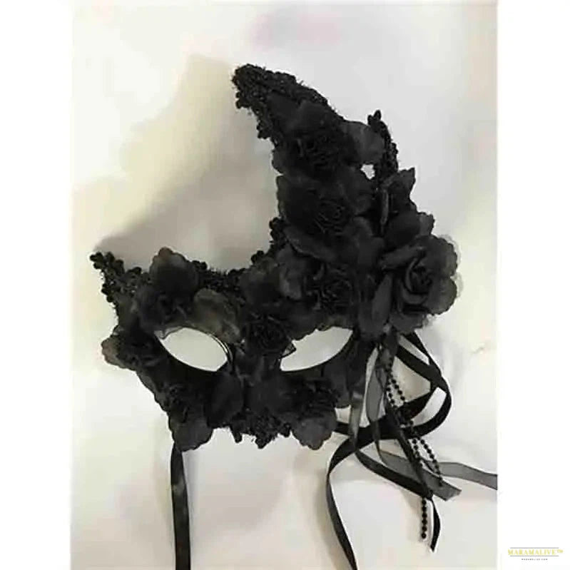 Halloween Masquerade Mask Princess Feather Lace Flowers Fun Mask Nightclub Festival Rave Party For Men Women