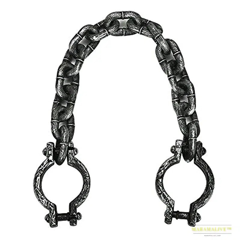 Halloween Performance Props: Dark Gothic Prisoner Handcuffs with Chain Links - Punk Trend