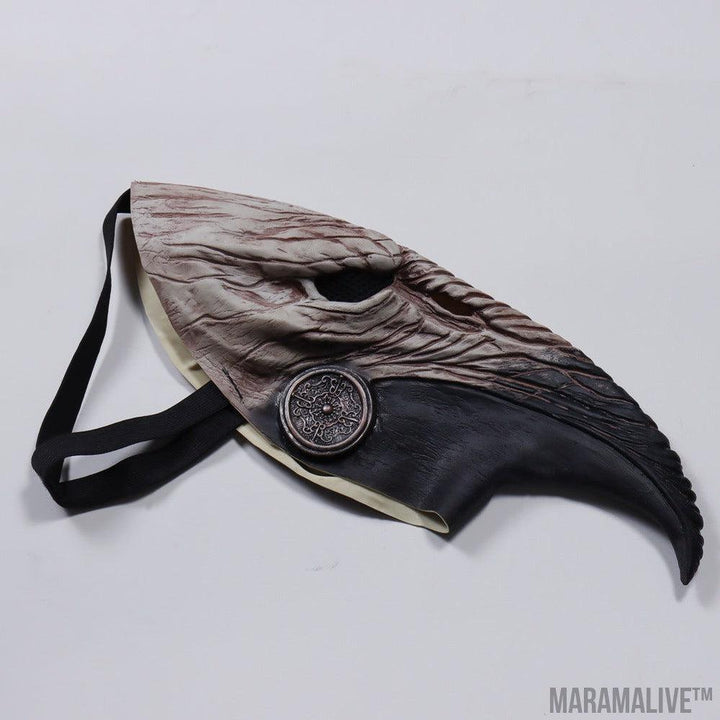 Halloween Plague Doctor Mask Steampunk Beak Black Death Virus Cosplay Latex Headgear Mask