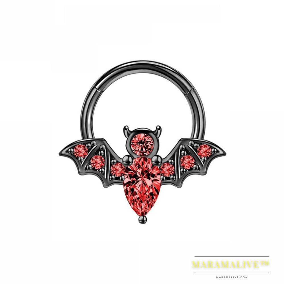 Halloween Punk Bat Nose Stud Ornament