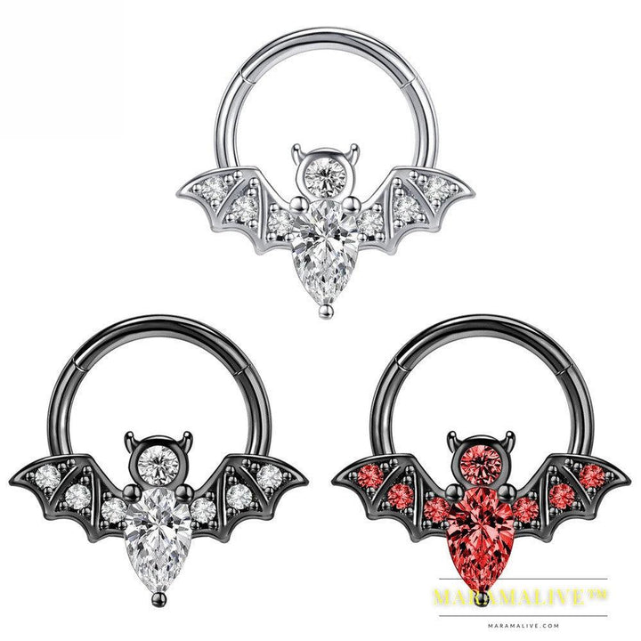 Halloween Punk Bat Nose Stud Ornament