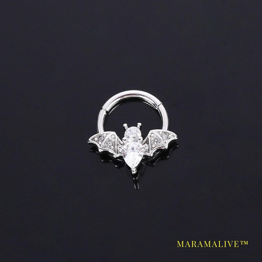 Halloween Punk Bat Nose Stud Ornament