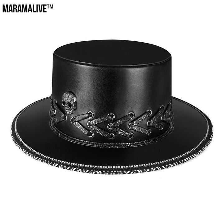 Halloween Punk Skull Black Top Hat