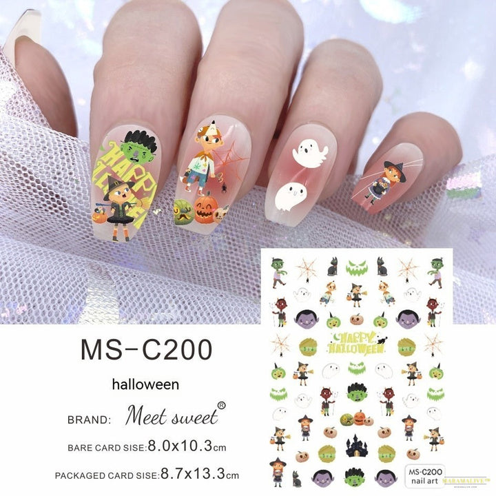 Halloween Skull Pumpkin Nail Sticker