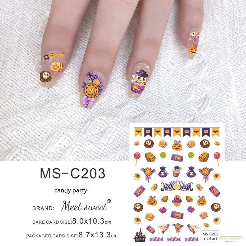 Halloween Skull Pumpkin Nail Sticker