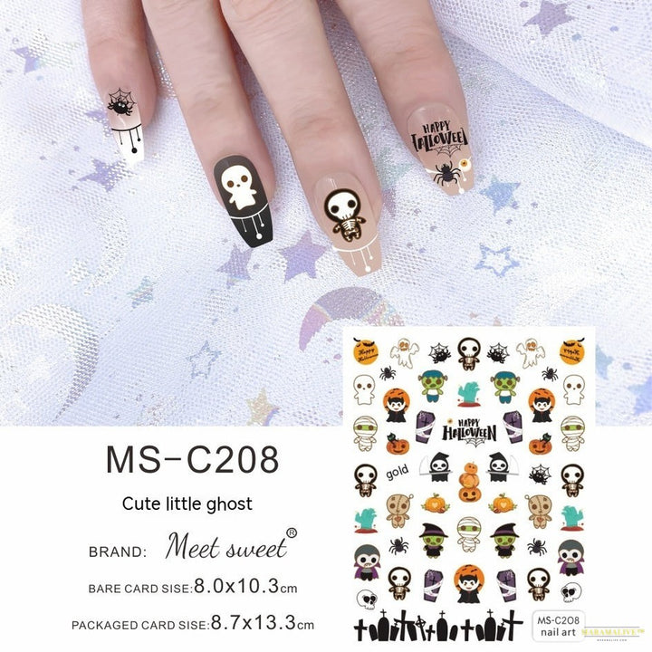 Halloween Skull Pumpkin Nail Sticker