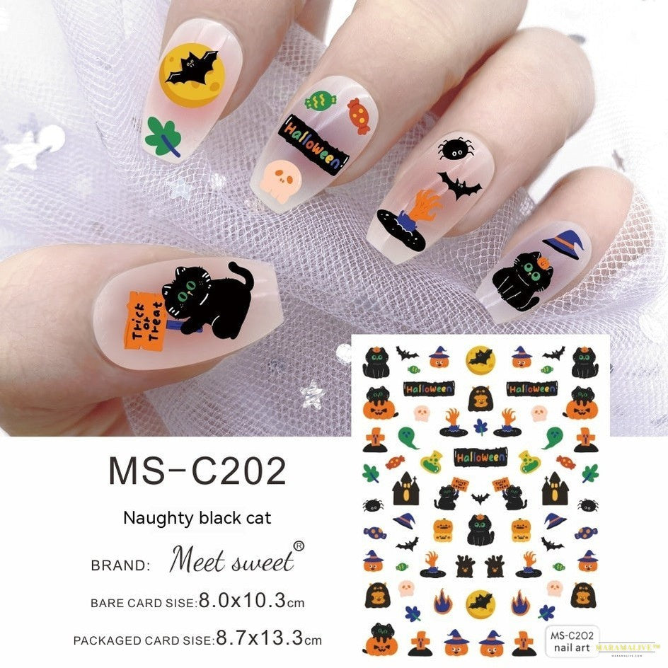 Halloween Skull Pumpkin Nail Sticker