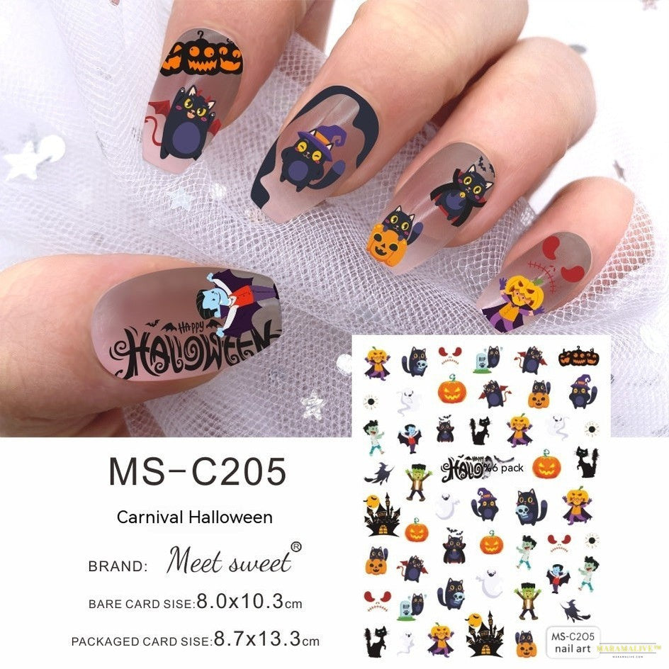 Halloween Skull Pumpkin Nail Sticker