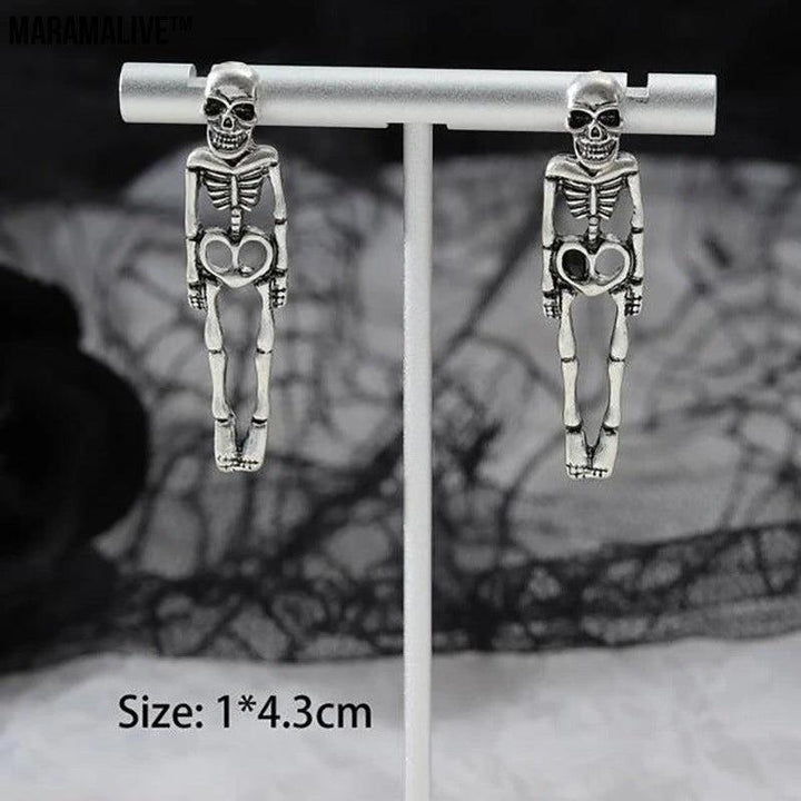 Halloween Skull Simulation Human Skeleton Detachable Stud Earrings