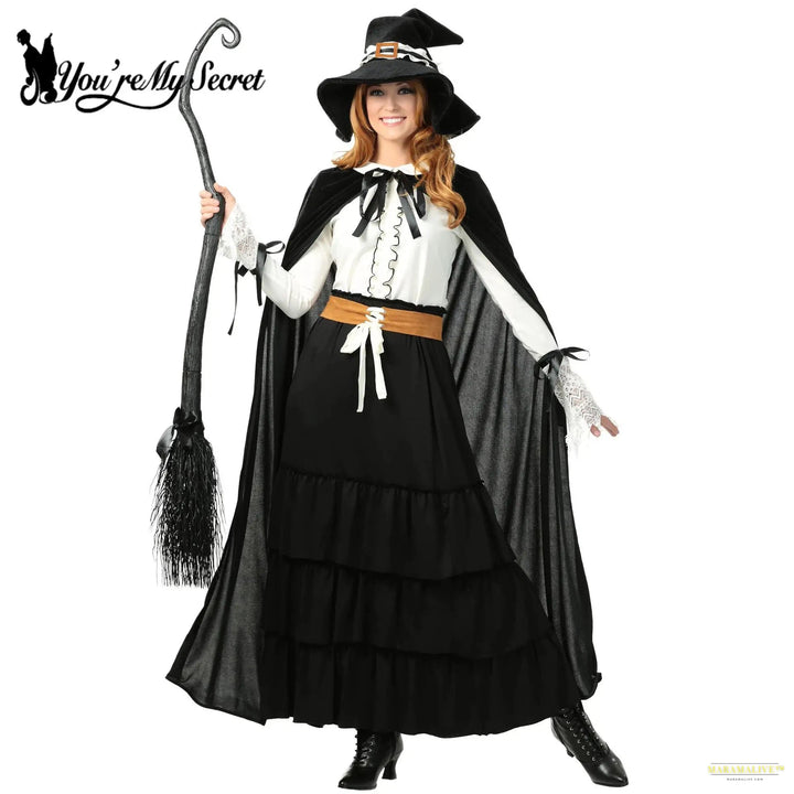 Halloween Witch Costume for Women 2024 Sexy Wizard Cosplay Dress Cloak Suits Female Party Performance Outfits