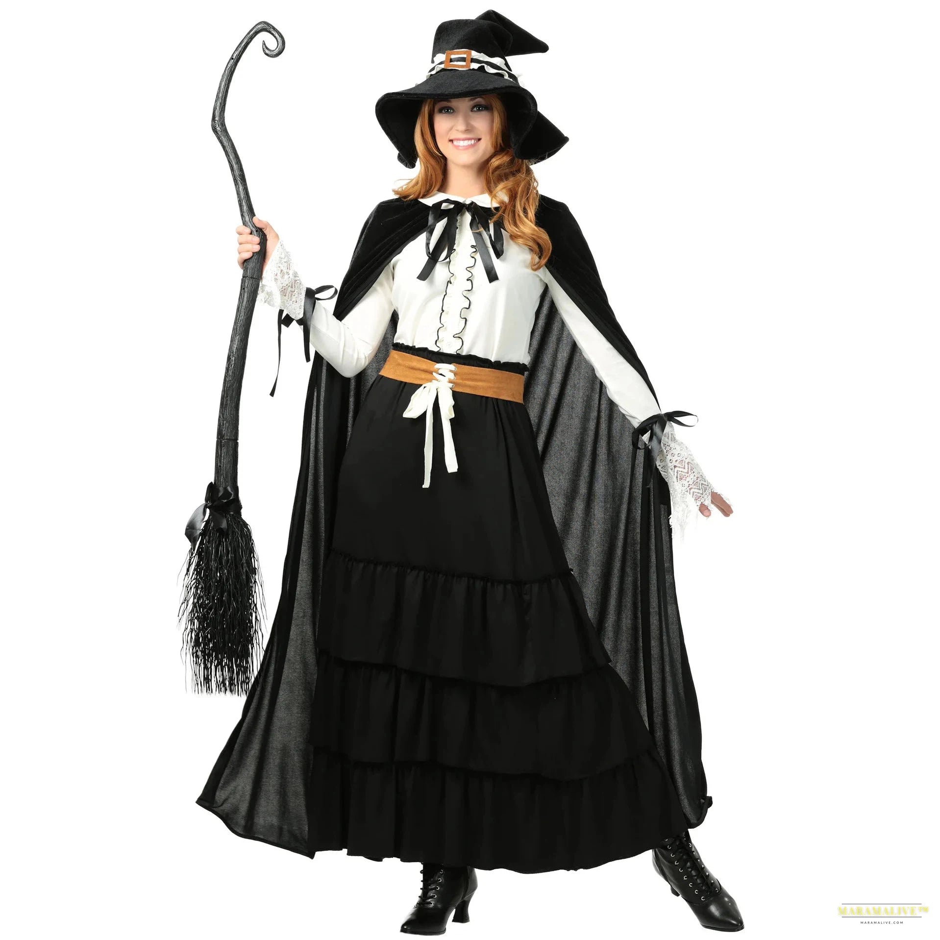 Halloween Witch Costume for Women 2024 Sexy Wizard Cosplay Dress Cloak Suits Female Party Performance Outfits