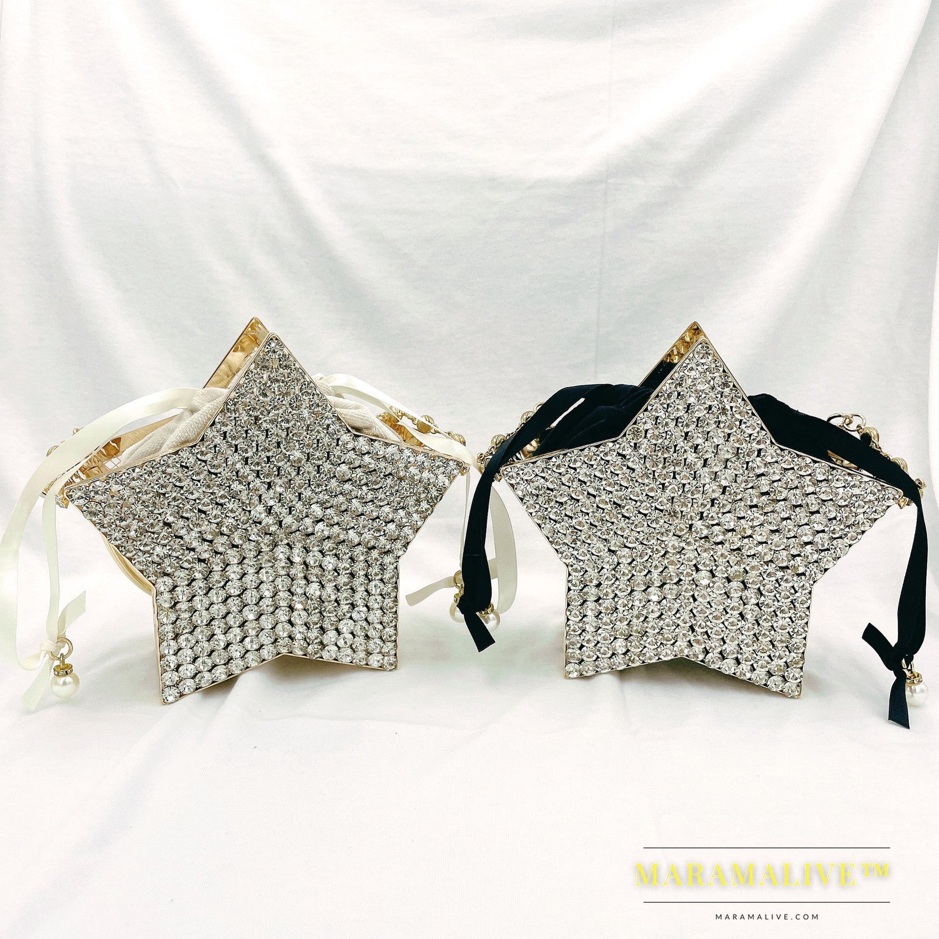 Hand-held Diamond-studded Star Dinner Clutch