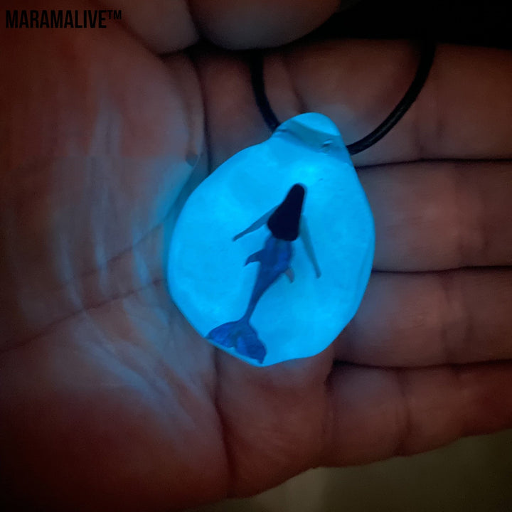 Handmade Resin Mermaid Drop Luminous Pendant