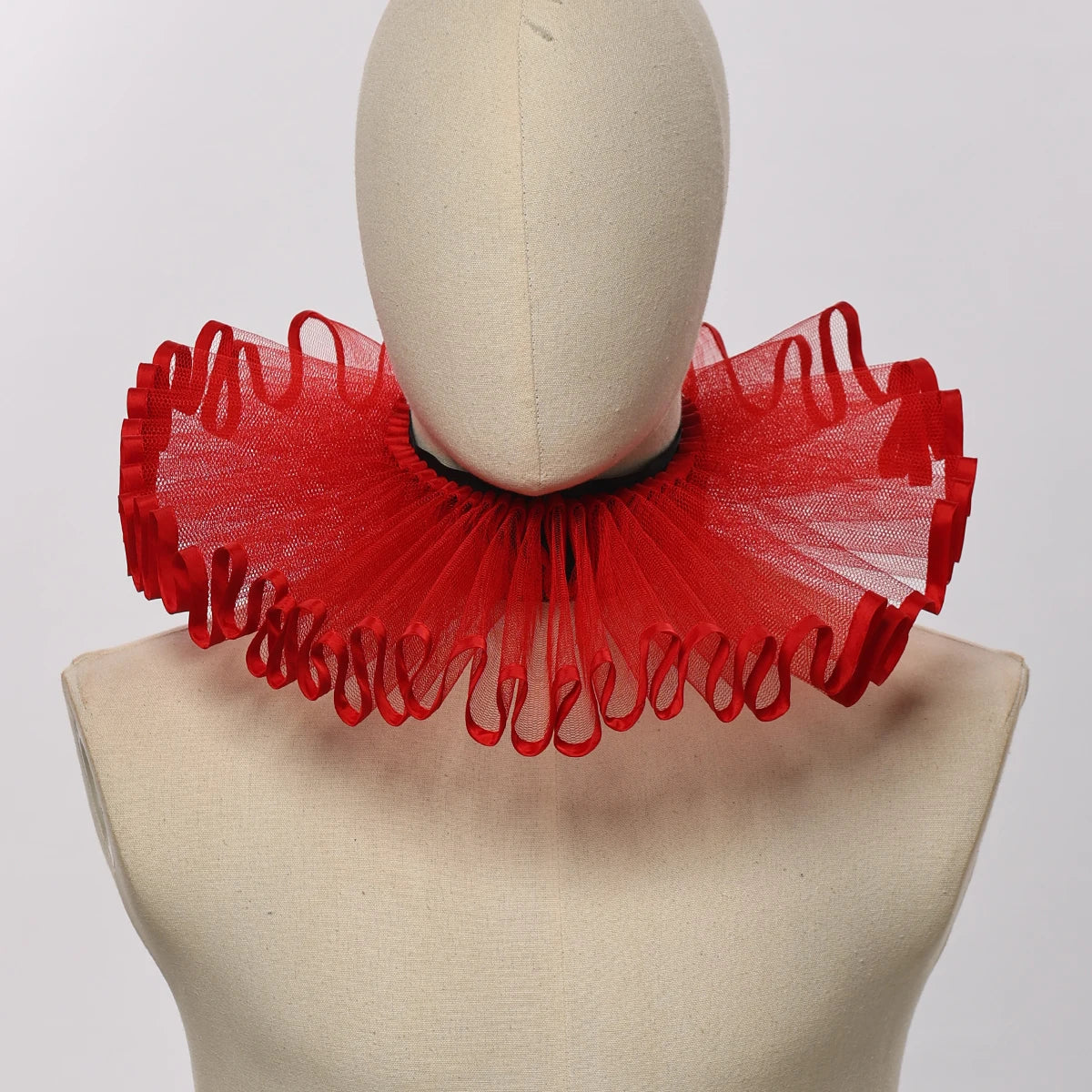 Handmade Vintage Ruffled Collar Neck Ruff - Retro Victorian Medieval Style Costume Accessory