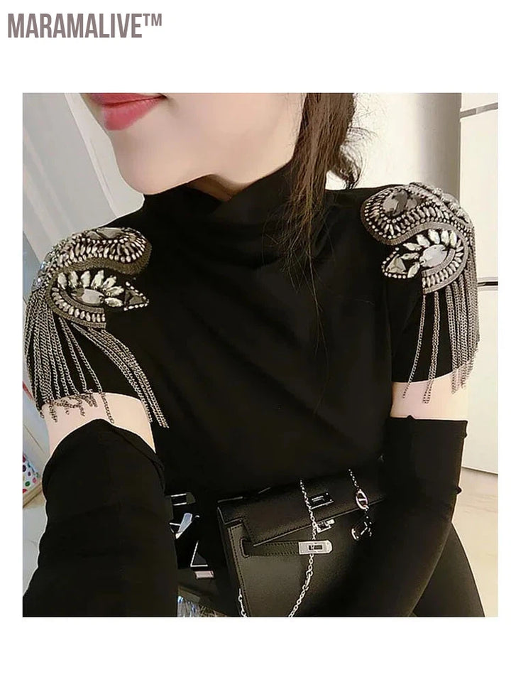 Handmade epaulette jewelry tassel big shoulder brooch epaulet /epaulettes spikes/ blazer accessories/pin