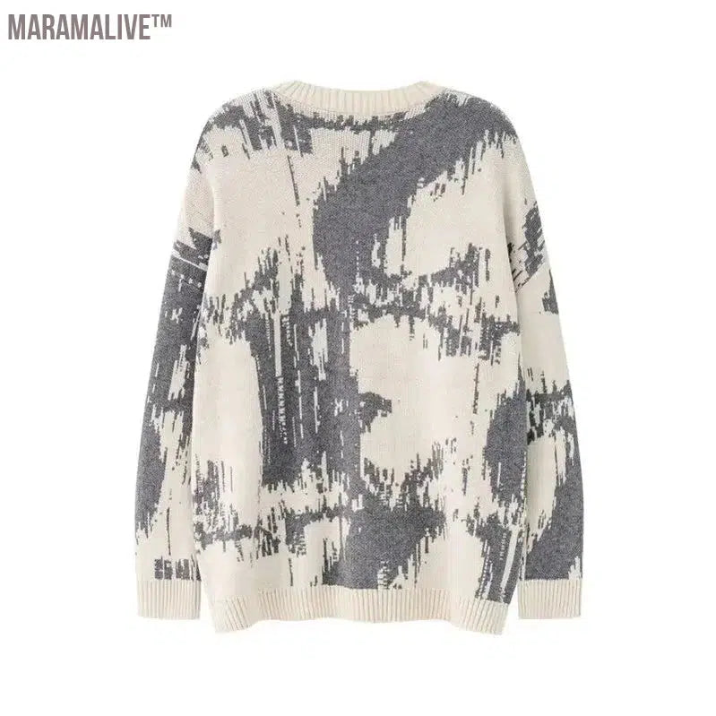 Harajuku Neutral Style Pullover Knitted Dark Sweaters for Women Autumn Popular Trendy Brand Round Neck Loose Sweaters Female