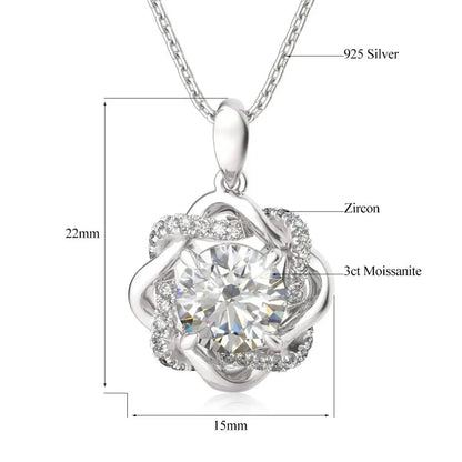 Jewelry Gift Star Of David 3ct Moissanite Necklace Pendant For Women Certified Silver 925 Jewelry 2024 Trending