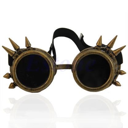 Welding Round goggle steampunk cyber Goth Sunglasses Rivet spiked goggles Cosplay Antique Victorian  dirt bike  sunglasses
