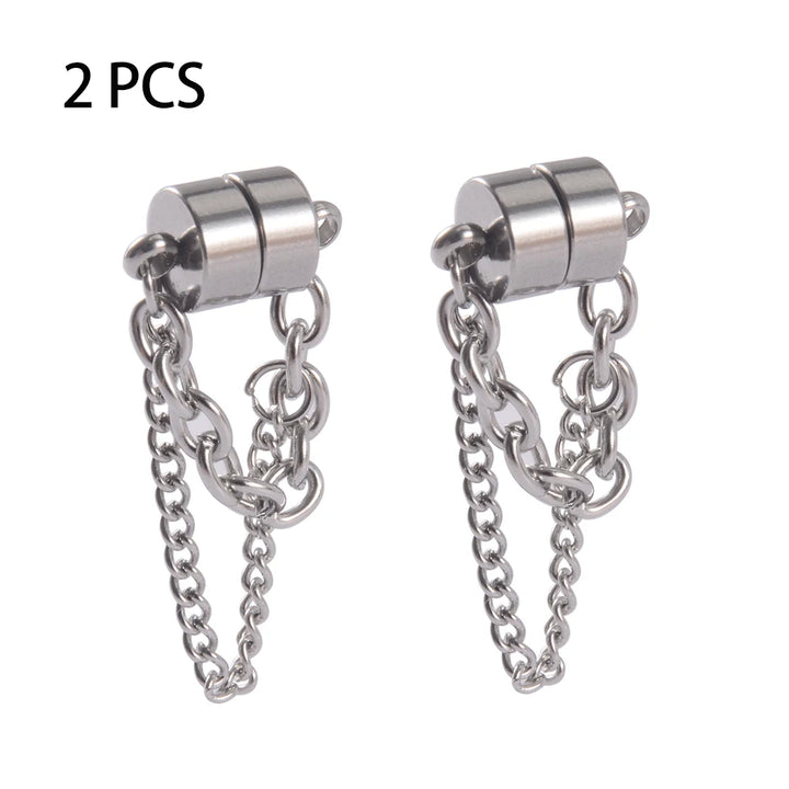 Punk magnetic stud earrings with Chain design.